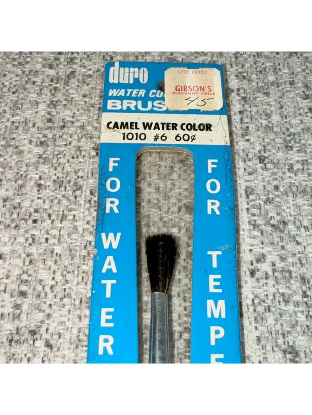 Vintage Duro Camel Watercolor Brush 1010 Size 6 New Old Stock Art Supply